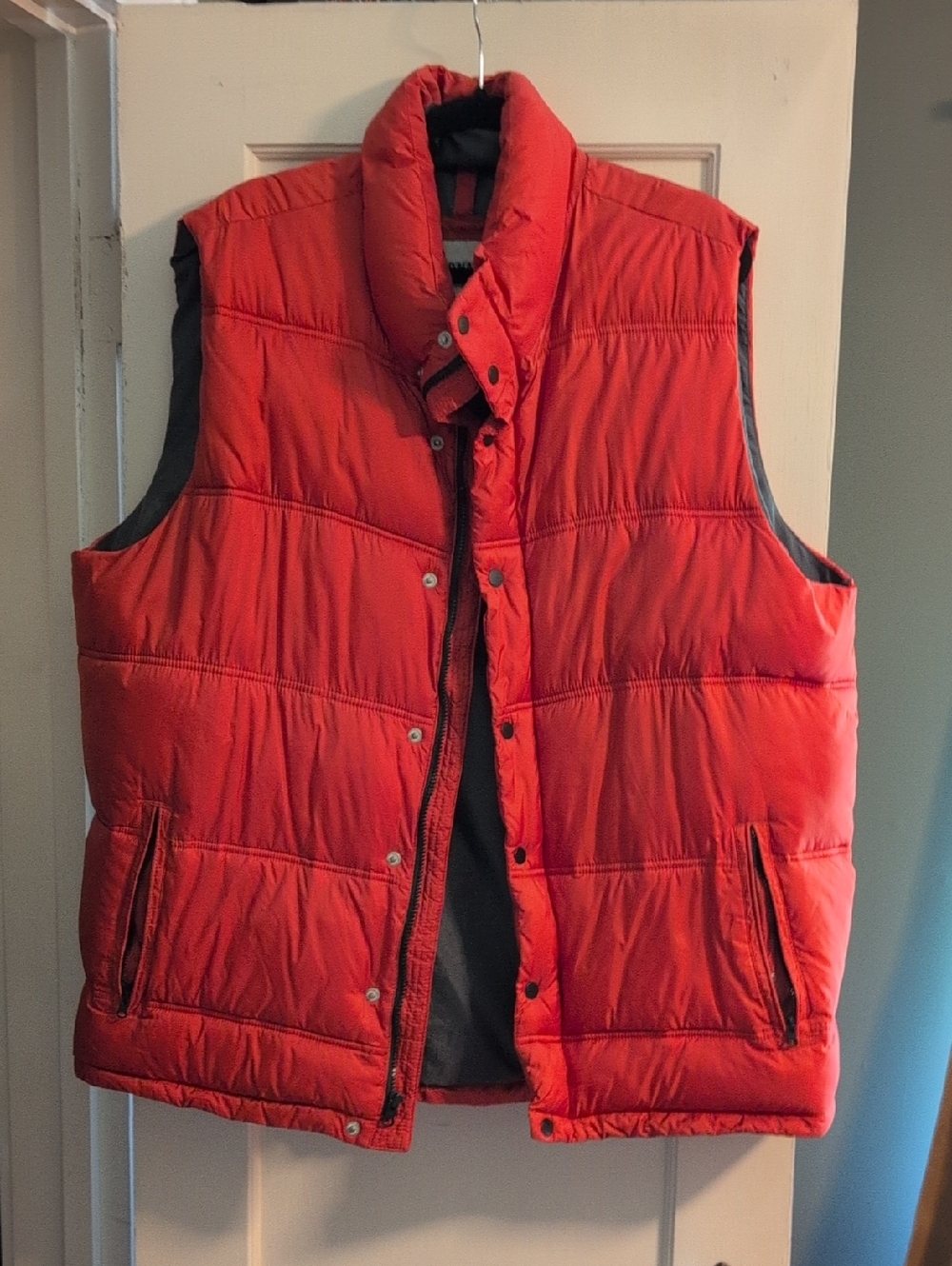 Old Navy Men's Bright Orange Quilted Puffer Vest